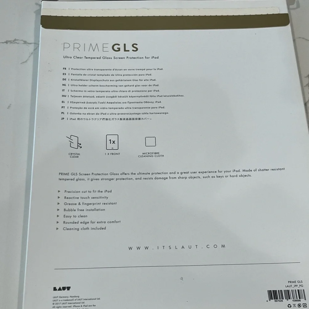 Prime GLS Clear Tempered Glass Screen Protector for iPad Pro (Clear) 12.9”